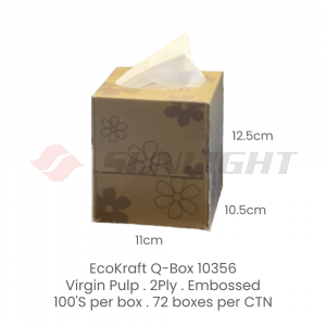 SUNLIGHT 10356 FACIAL TISSUE ECOKRAFT Q-BOX BROWN W/ PRINT