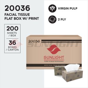 SUNLIGHT 20036 FACIAL TISSUE FLAT BOX BROWN W/ PRINT